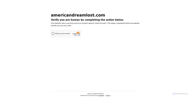 Security scan screenshot of https://americandreamlost.com