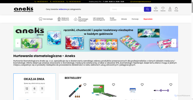 Security scan screenshot of https://hurtownia.aneks.poznan.pl
