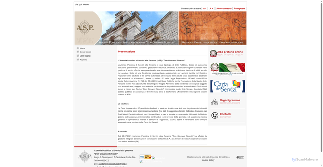 Security scan screenshot of https://www.dongiovannisilvestri.it/