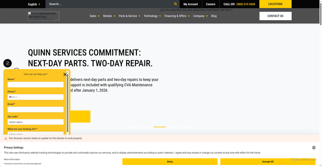 Security scan screenshot of https://quinncompany.com