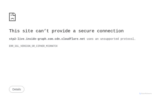 Security scan screenshot of https://stp2-live.inside-graph.com.cdn.cloudflare.net
