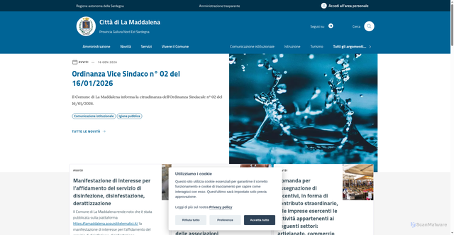 Security scan screenshot of https://comune.lamaddalena.ot.it/