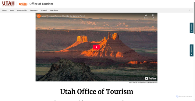Security scan screenshot of https://travel.utah.gov/