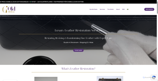 Security scan screenshot of https://g-oldatelier.se