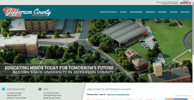 Security scan screenshot of https://www.jeffersoncountyms.com/