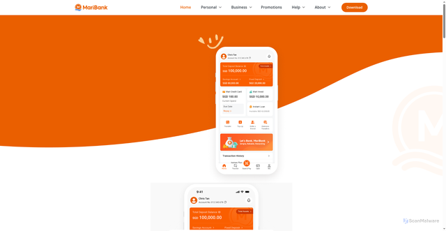 Security scan screenshot of https://maribank.sg