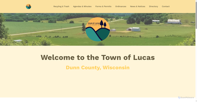 Security scan screenshot of https://www.townoflucas-wi.gov/
