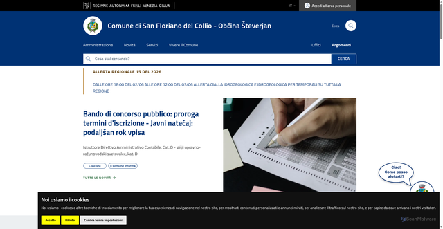 Security scan screenshot of https://www.comune.sanflorianodelcollio.go.it