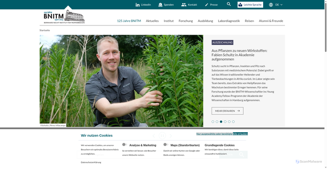 Security scan screenshot of https://www.bnitm.de/