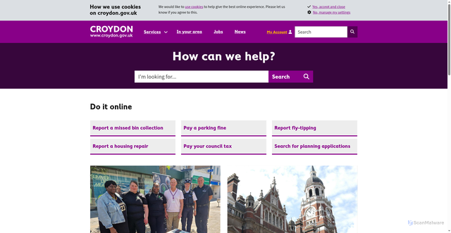 Security scan screenshot of https://www.croydon.gov.uk/