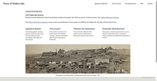 Security scan screenshot of https://www.walkervillemt.gov/