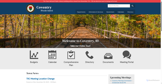 Security scan screenshot of https://coventryri.gov/