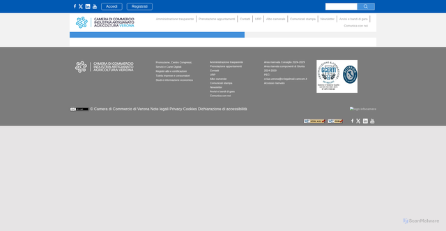 Security scan screenshot of https://www.vr.camcom.it/