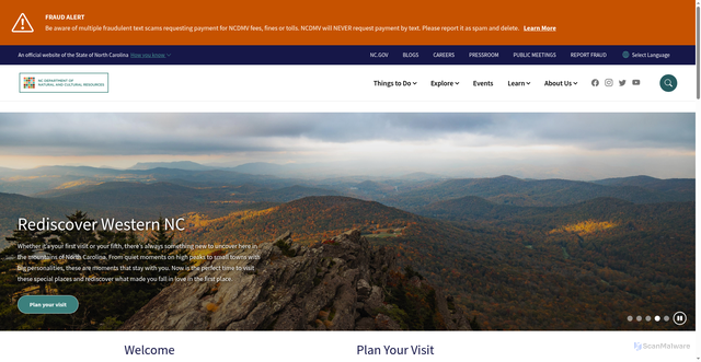 Security scan screenshot of https://www.dncr.nc.gov/