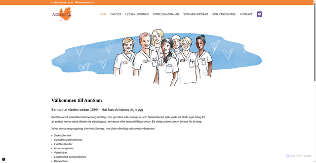 Security scan screenshot of https://annsam.se