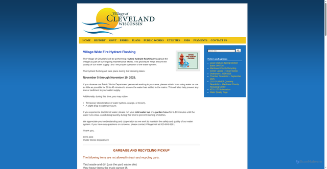 Security scan screenshot of https://clevelandwi.gov/