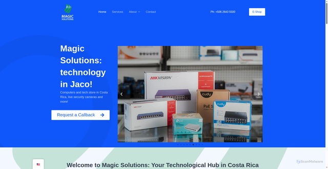 Security scan screenshot of https://magicsolutionssa.com/