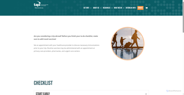 Security scan screenshot of https://whyimmunize.org/get-info/family-and-community/travel-vaccines/