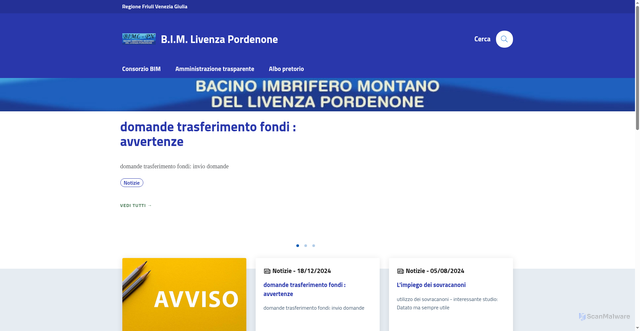 Security scan screenshot of https://www.bimlivenzapordenone.it