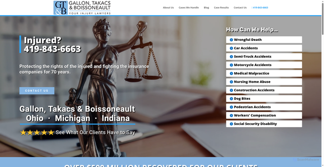 Security scan screenshot of https://www.gallonlaw.com/