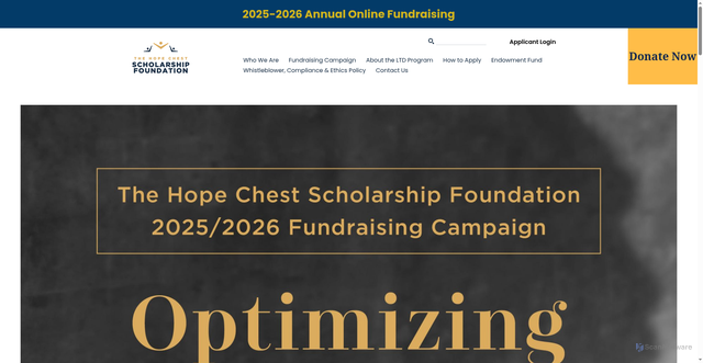 Security scan screenshot of https://hope-chest.org/