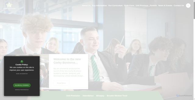 Security scan screenshot of https://www.corbybusinessacademy.org/