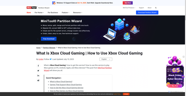 Security scan screenshot of https://www.partitionwizard.com/partitionmanager/xbox-cloud-gaming.html
