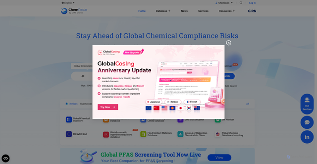 Security scan screenshot of https://www.chemradar.com