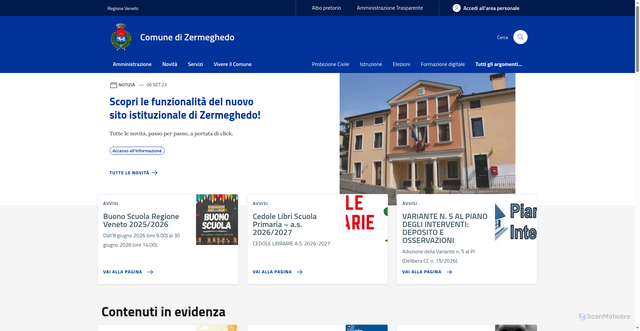 Security scan screenshot of https://www.comune.zermeghedo.vi.it