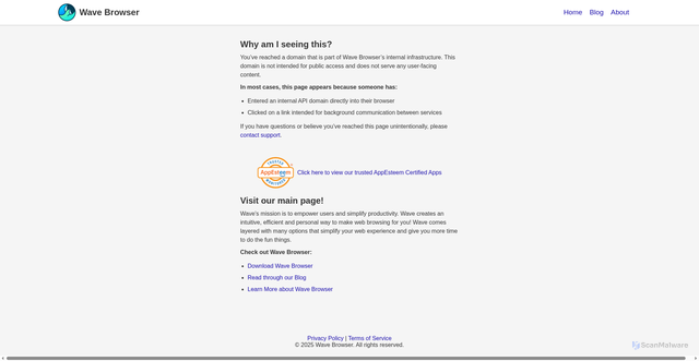 Security scan screenshot of https://dct.wavesecure.net