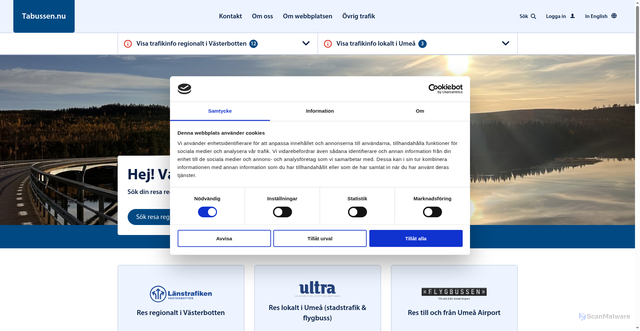 Security scan screenshot of https://tabussen.nu