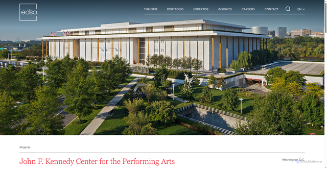 Security scan screenshot of https://www.edsaplan.com/project/john-f-kennedy-center-for-the-performing-arts/