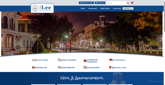 Security scan screenshot of https://www.lee.ma.us/