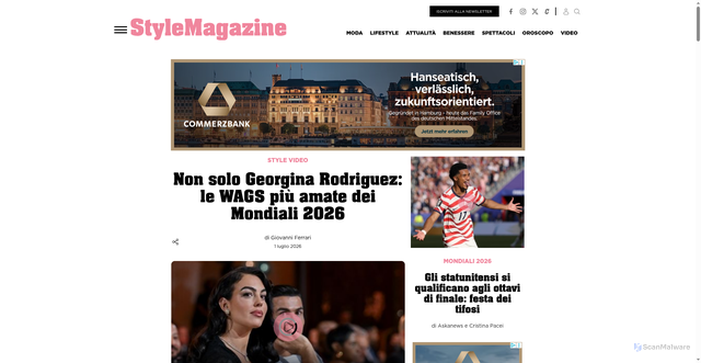 Security scan screenshot of https://style.corriere.it/video/wags-piu-amate-dei-mondiali-2026-georgina-rodriguez/