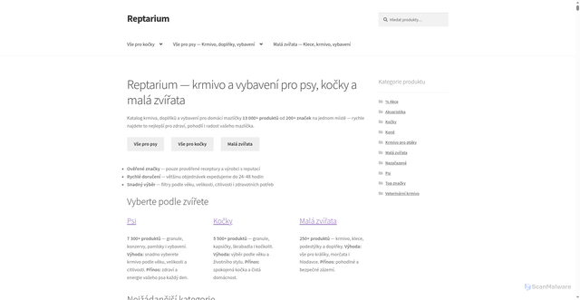 Security scan screenshot of https://reptarium.cz