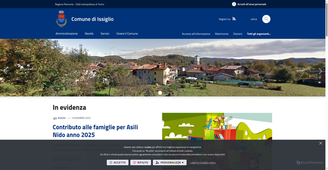 Security scan screenshot of https://www.comune.issiglio.to.it/it-it/home