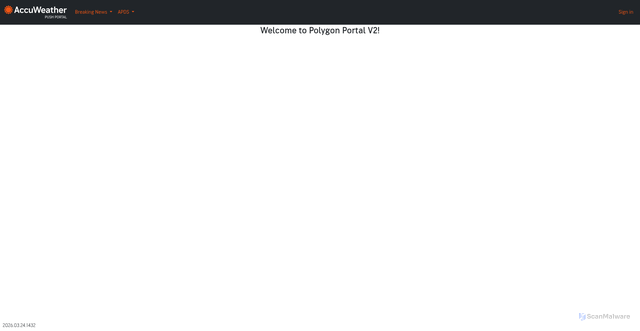Security scan screenshot of https://polygon-portal-stg.accuweather.com