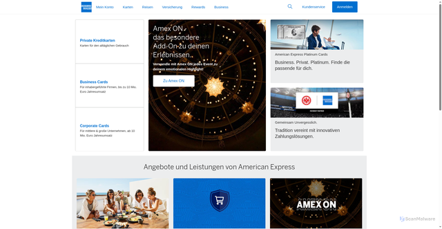 Security scan screenshot of https://www.americanexpress.com/de-de/