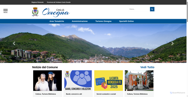 Security scan screenshot of https://www.comune.omegna.vb.it/