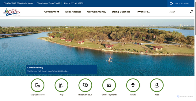 Security scan screenshot of https://www.thecolonytx.gov/