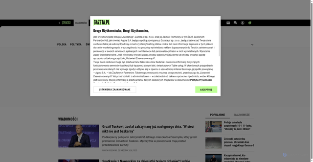 Security scan screenshot of https://wiadomosci.gazeta.pl