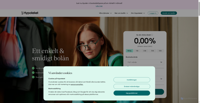 Security scan screenshot of https://hypoteket.com/