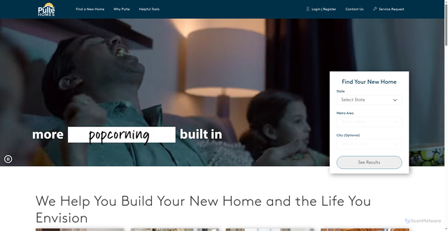 Security scan screenshot of https://www.pulte.com