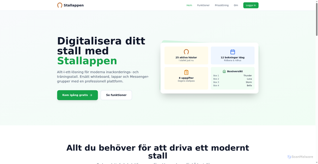 Security scan screenshot of https://stallappen.se