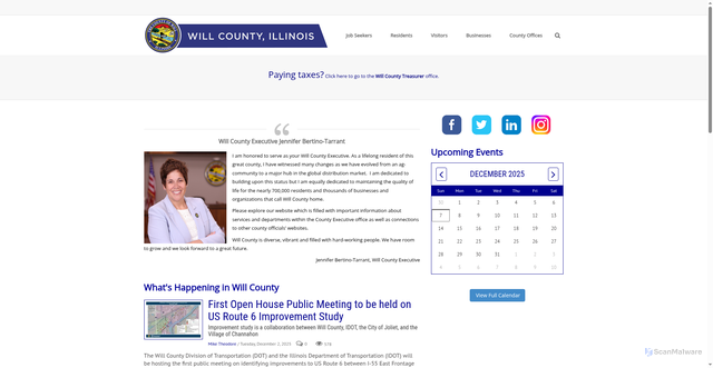 Security scan screenshot of https://willcounty.gov/