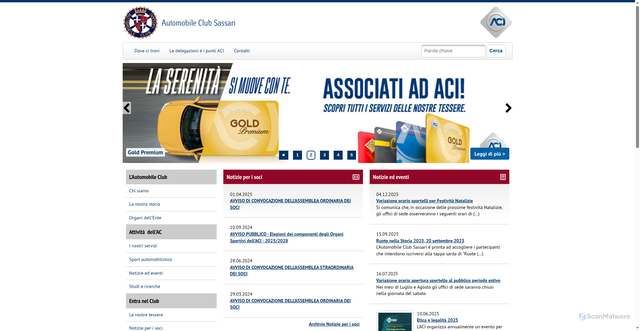 Security scan screenshot of https://sassari.aci.it/