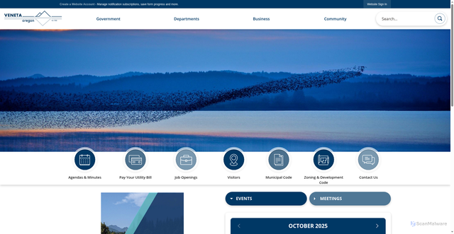 Security scan screenshot of https://venetaoregon.gov/
