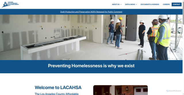 Security scan screenshot of https://lacahsa.gov/