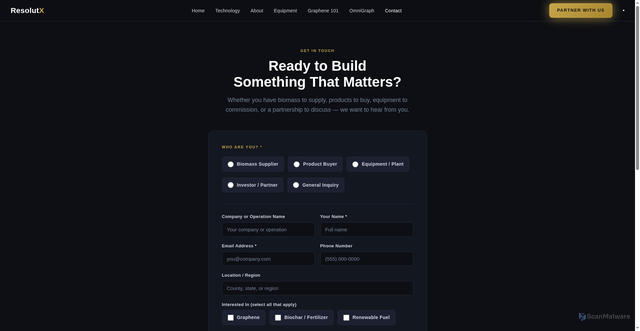 Security scan screenshot of https://resolutx.pages.dev/contact/