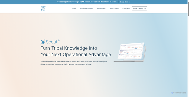 Security scan screenshot of https://scout.soroco.com